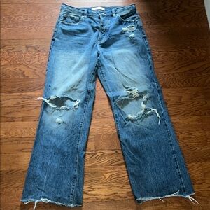 KanCan wide leg distressed jeans size 9/28
